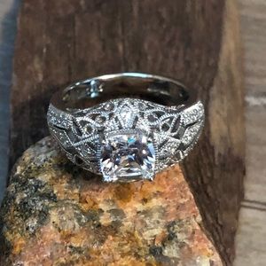 New Diamonbliss sterling silver cz filigree ring
